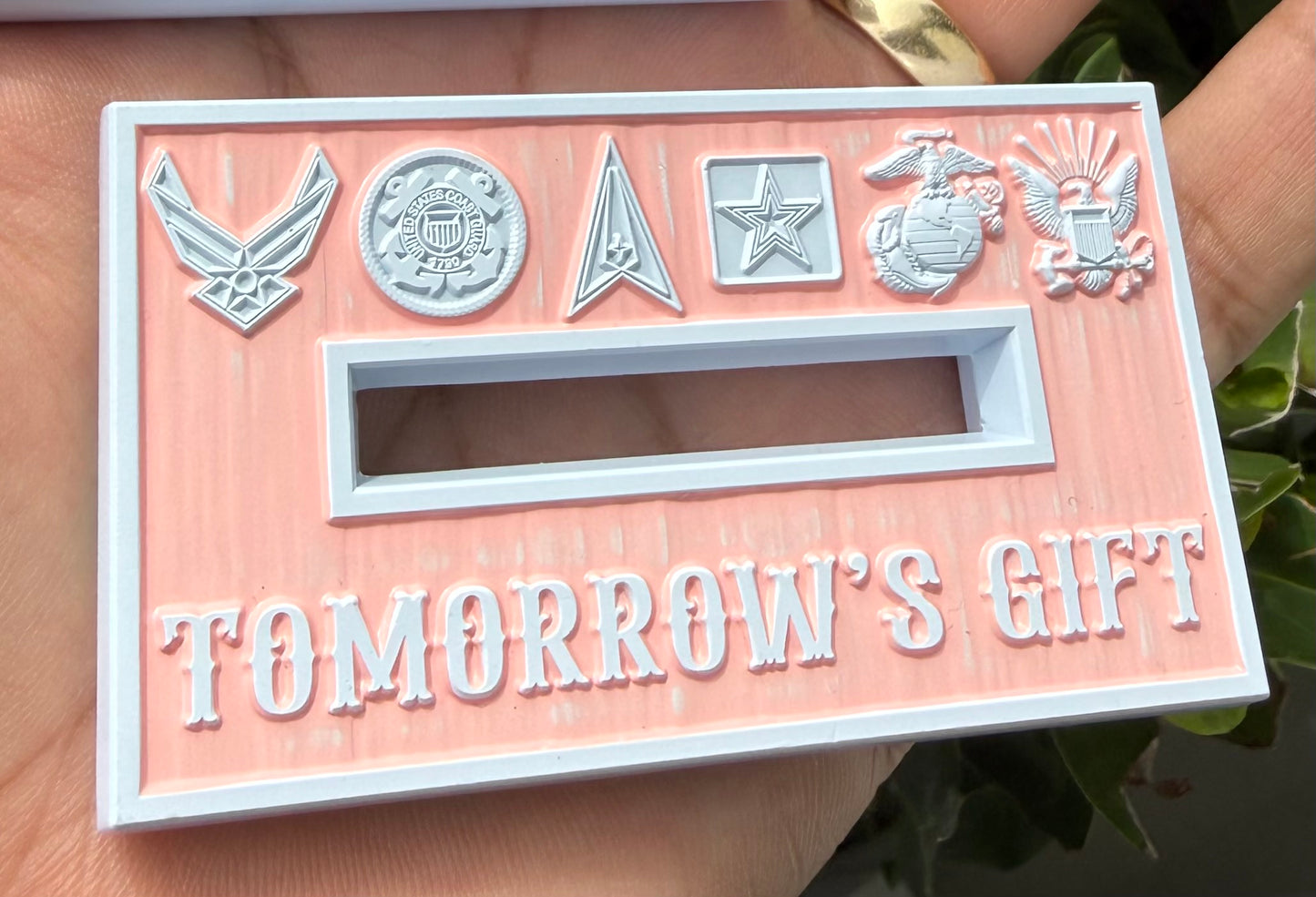 White and Light Pink Single Oval Holders (one coin front and back picture).