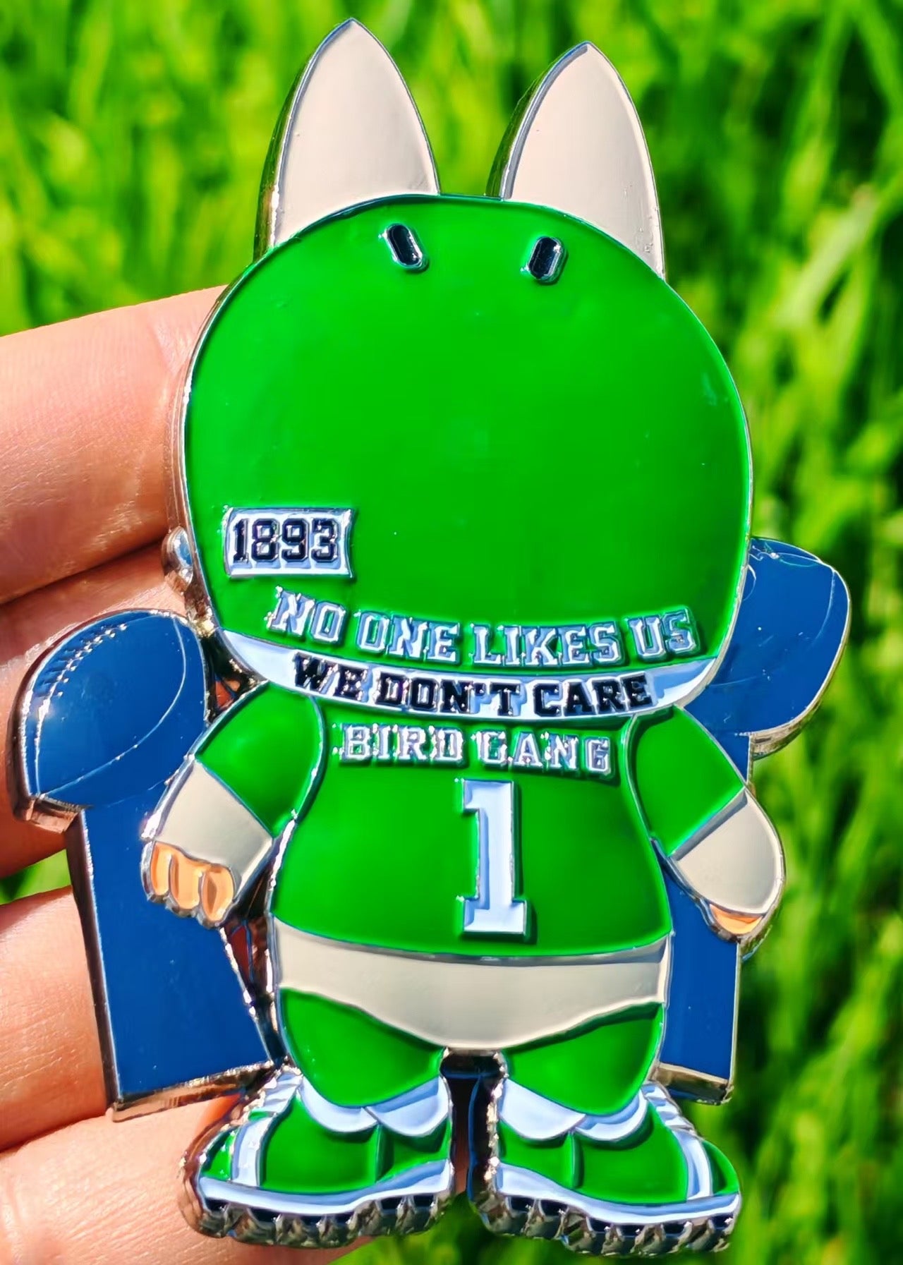 Kelly Green Challenge Coin - 2 Time Champs (On-hand).