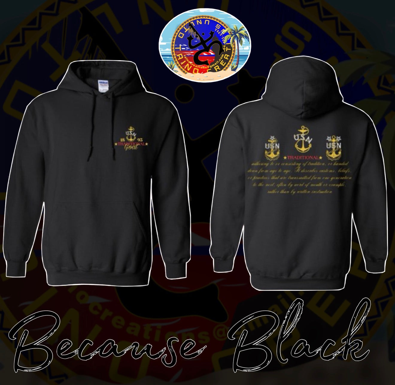 MCPO Because Traditional Black Hoodie