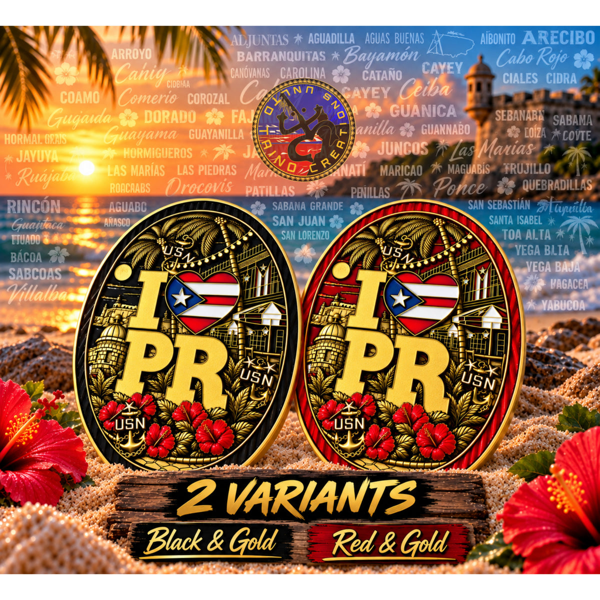I ❤️ PR. Black & Gold - Red & Gold (40 of each will be made).