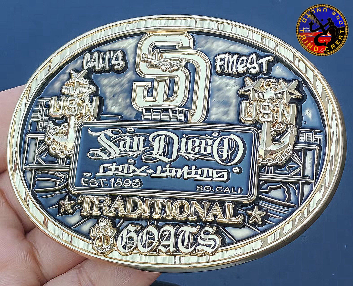 San Diego Genuine Buckle Black & Gold