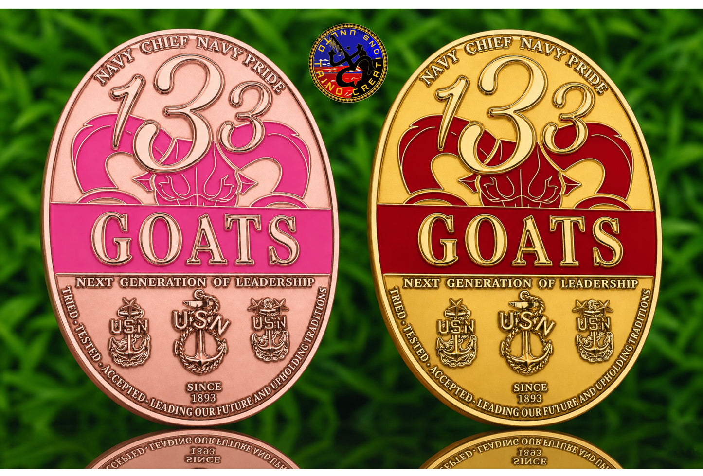 133 Goats - 3 Options Rose Gold Pink, Gold and Red  or Both