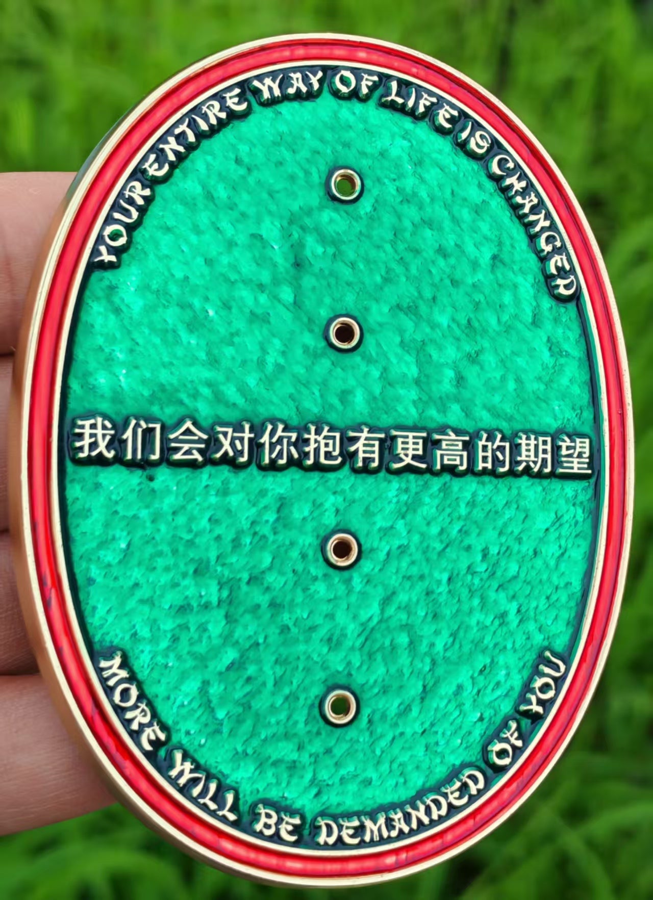 Green YOTS FY 26. Double Coin Anchor Holder.
