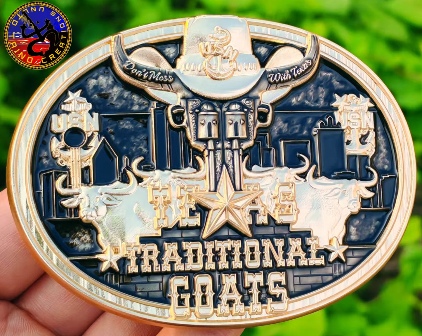 Texas Genuine Buckle Black & Gold