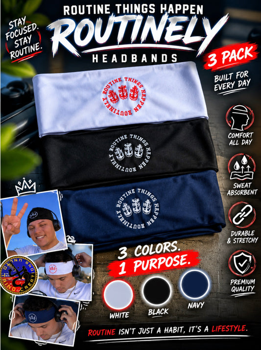 RThR. Routine Things Happen Routinely - Headbands 3 Pack