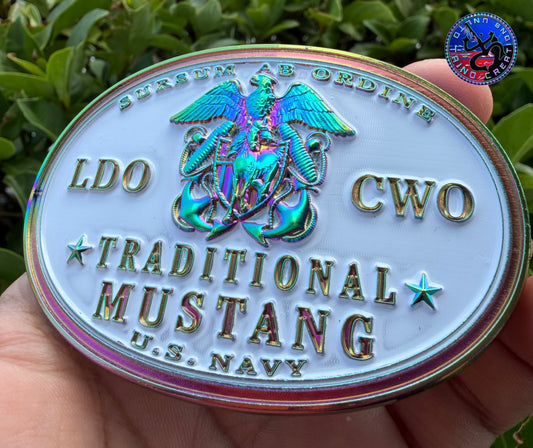 OD & White Mustang Buckle - On Hand